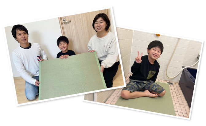 お風呂畳と家族写真
